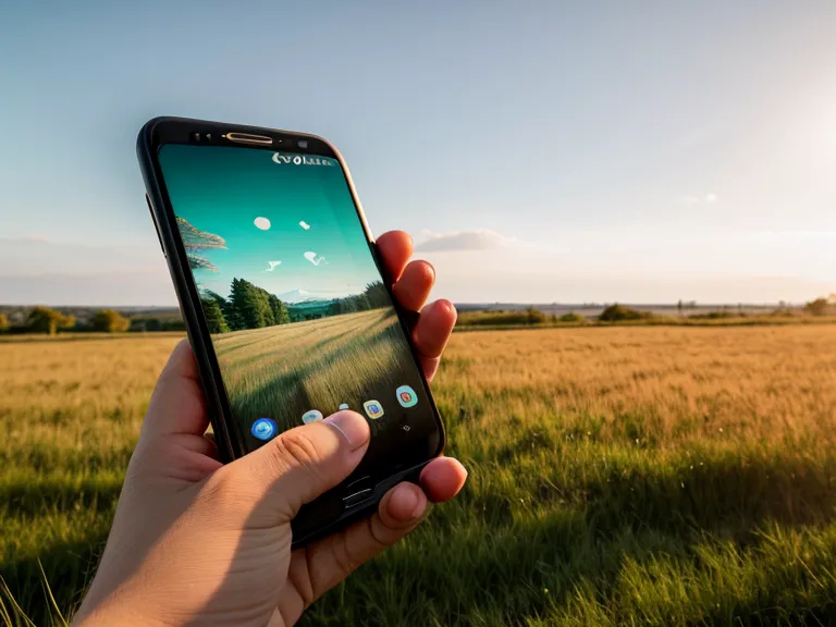 Hand hält ein Smartphone mit einer Hundetraining-App auf dem Tempelhofer Feld.