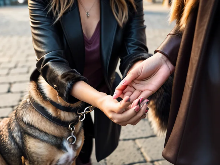 Hund bekommt eine Belohnung für geduldiges Warten an einer Berliner Straßenecke.